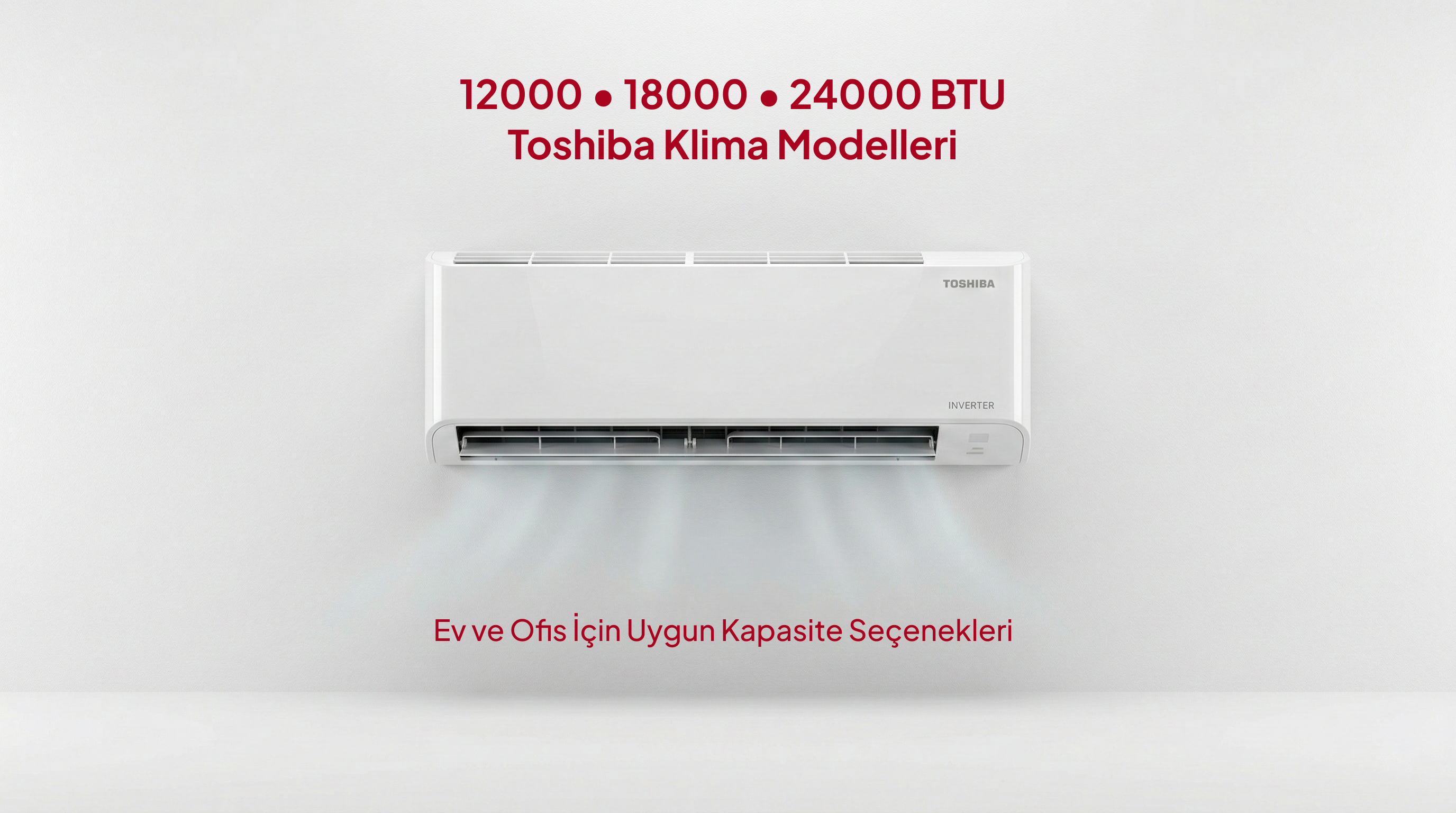 Toshiba 12000 BTU 18000 BTU 24000 BTU inverter klima modelleri